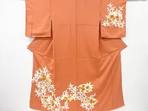 未使用品　地紙に花模様刺繍訪問着